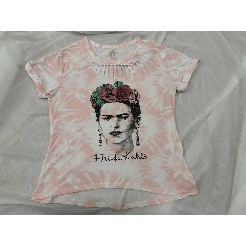 Frida Kahlo Official Women's Sz Medium Pink T-Shirt Graphic Short Sleeve Tie Dye